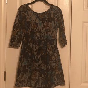 Patterned 3/4 sleeve tunic/dress